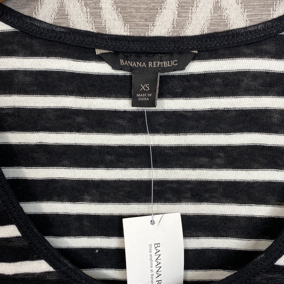 Banana Republic Sleeveless Linen Tunic Shirt Black & White Stripe Size: XS NWT - Picture 3 of 3